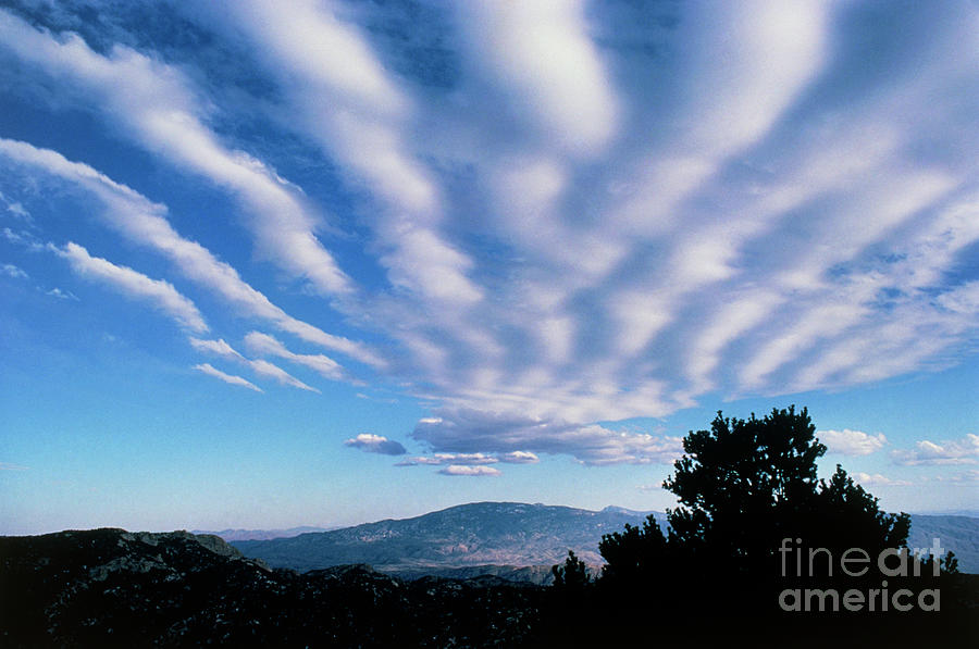 Banded Stratocumulus Clouds Over Mountains Photograph by George Post/science Photo Library