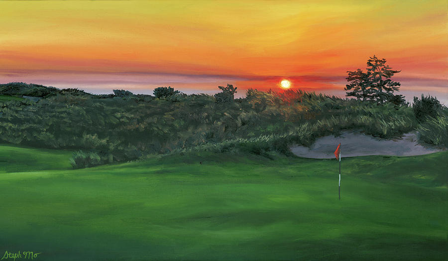 Golf Painting - Bandon Sunset by Steph Moraca