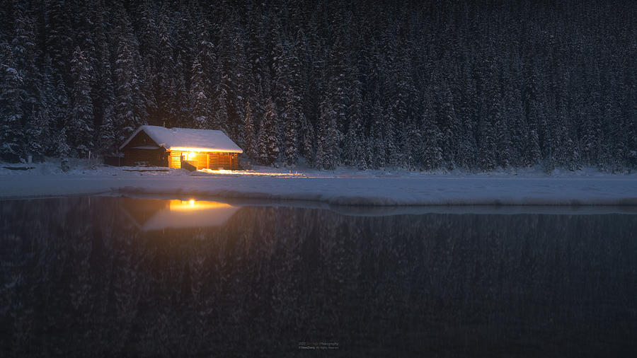 Banff Night Light. Photograph by Steve Zhang