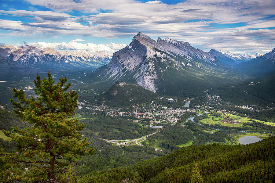Banff Town in Canadian Rockies Photograph by Dave Dilli