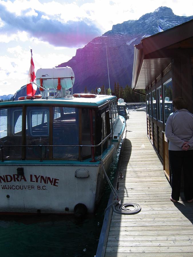 Banff Trip 2007 Lake Louise Boat Trip Dockside   Digital Art by Doug Morgan