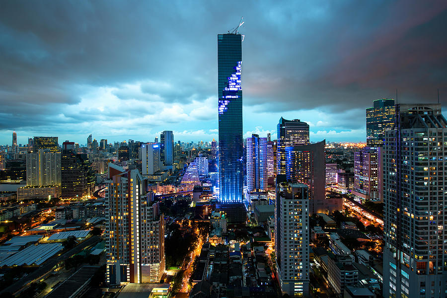 Bangkok City Skyline, Mahanakhon Photograph by Prasit Rodphan - Fine ...