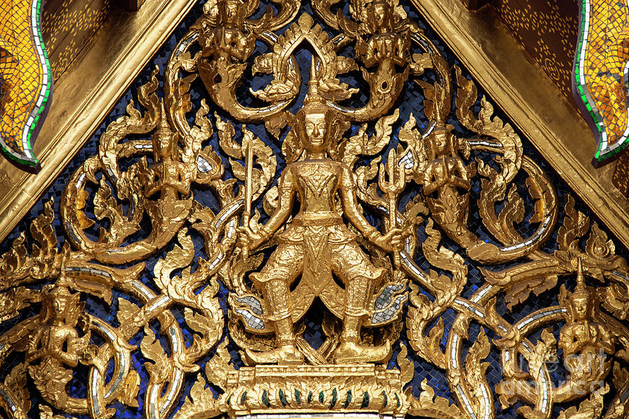 Bangkok Imperial Palace Gold Relief Photograph by Bob Phillips