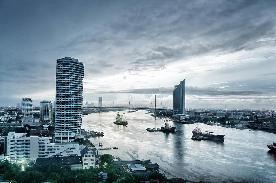 Bangkok Morning Skyline Photograph by Aleksandargeorgiev