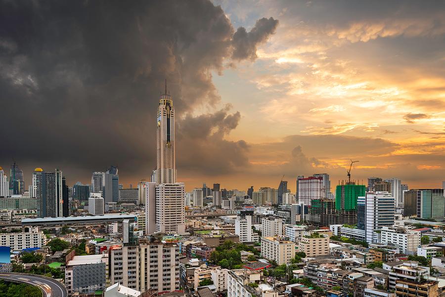 Architecture Photograph - Bangkok, Thailand Urban Cityscape by Sean Pavone