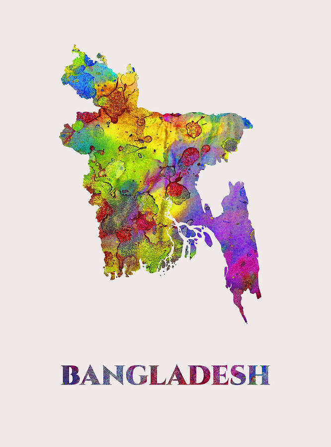 Bangladesh Map Artist Singh Mixed Media By Artguru Official Maps 8043
