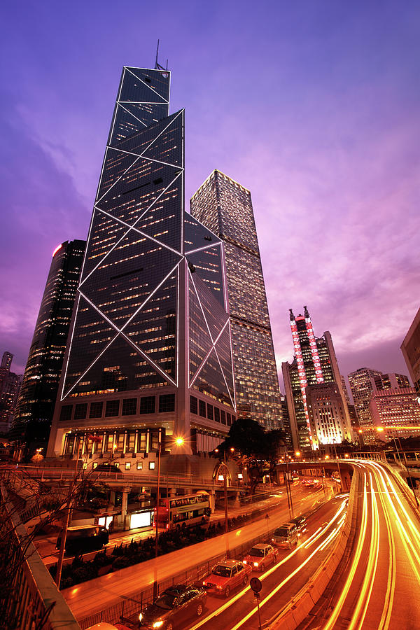 Bank Of China Hong Kong At Night By Samxmeg