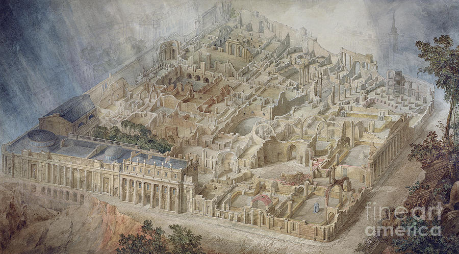 Bank Of England As A Ruin, 1830 Painting by Joseph Michael Gandy