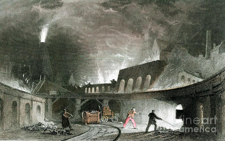 Bank Of Furnaces, Lymington Iron Works Drawing by Print Collector Bank Of Furnaces, Lymington Iron Works Drawing by Print Collector