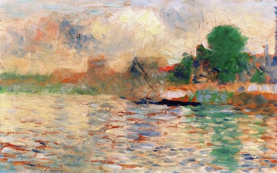 Georges Seurat Painting - Bank of the Seine 1884 by Georges Seurat