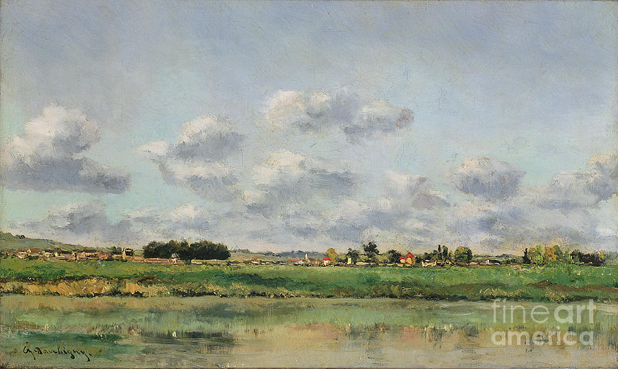 Banks Of The Loing, Late 1860s Painting by Charles Francois Daubigny