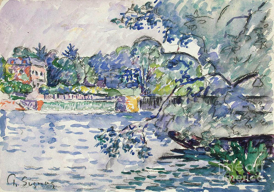 Impressionism Drawing - Banks Of The Seine, C1900. Artist Paul by Heritage Images