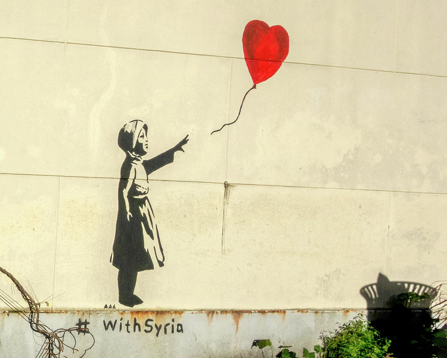 Banksy Girl With Balloon With Syria Photograph by Gigi Ebert