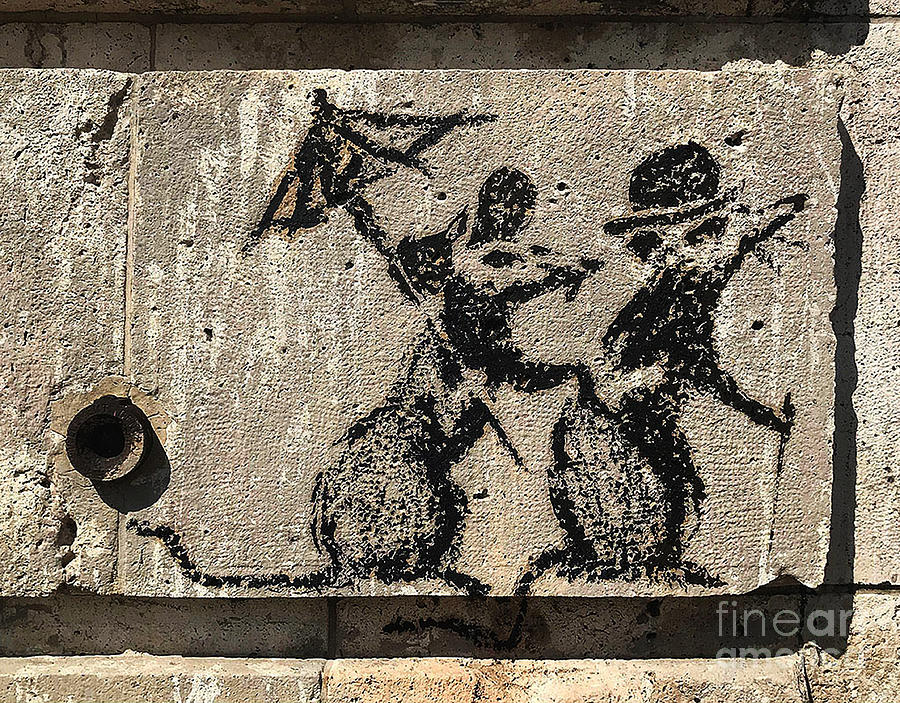 Paris Mixed Media - Banksy Rats in Paris by Premium Artman