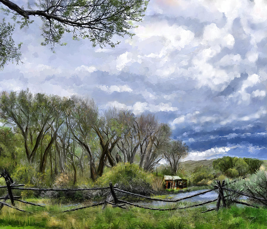 Tree Digital Art - Bannack Montana Spring by Susan Kinney