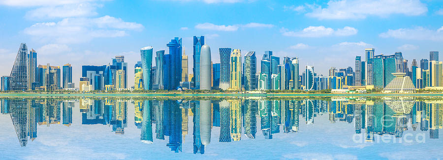 Banner Doha skyline Photograph by Benny Marty