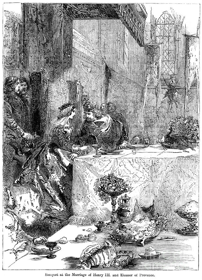 Banquet At The Marriage Of King Henry Drawing by Print Collector