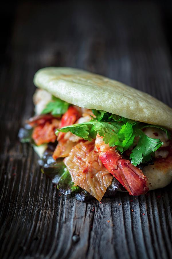 Bao Burger With Shrimp Photograph by Jan Wischnewski
