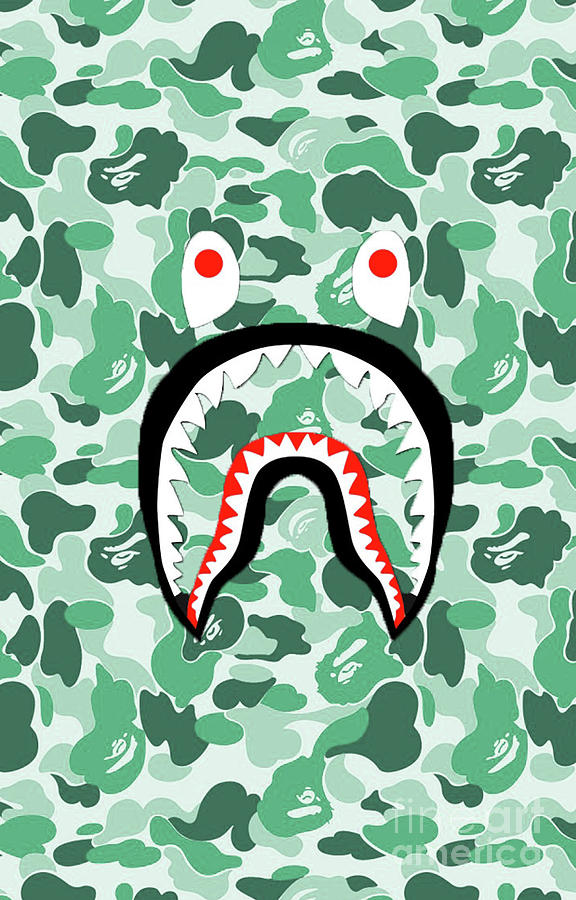 Bape Shark Greeny Digital Art by Linda B Cerda