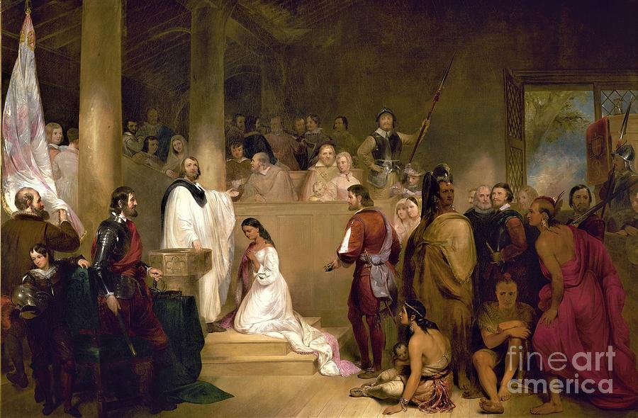 Pocahontas Painting - Baptism of Pocahontas by Thea Recuerdo