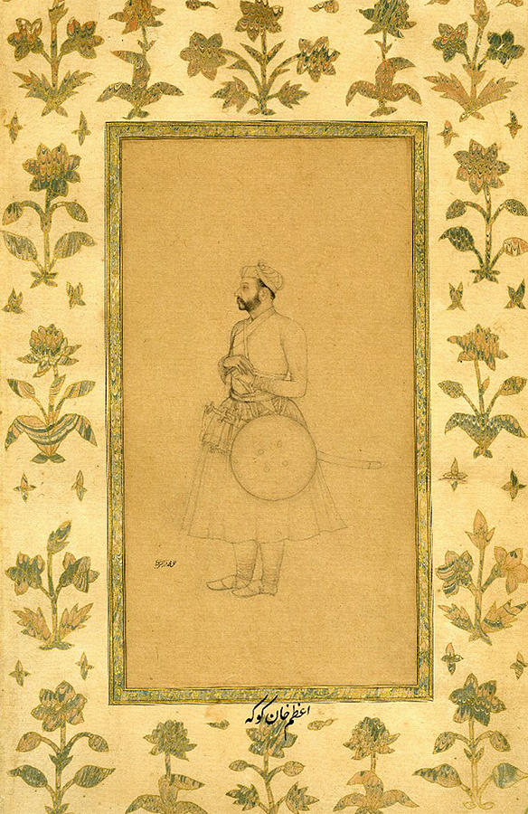 Baqr ?A?m Xn Savj carrying dagger, sword and shield Painting by Unknown