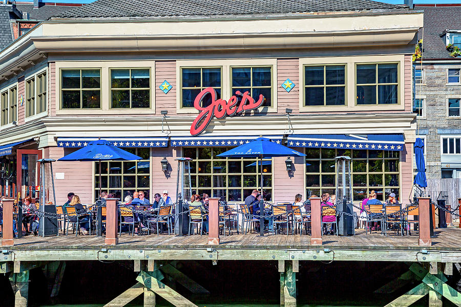 Bar & Grill, Harborwalk, Boston Ma Digital Art by Lumiere