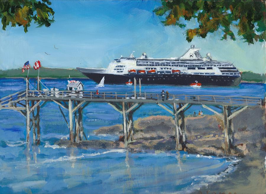 Bar Harbor Visitors Painting by Bill Tomsa