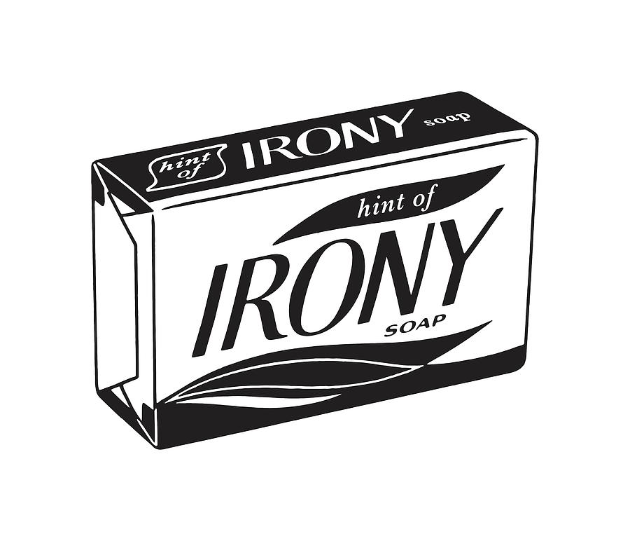 Black And White Drawing - Bar of Irony Soap by CSA Images
