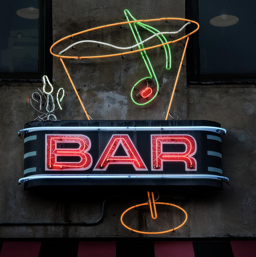 Memphis Photograph - Bar Sign by Bud Simpson