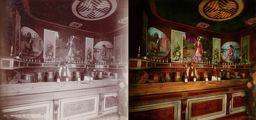 Bar - The drink of the gods 1898 - Side by Side Photograph by Mike Savad