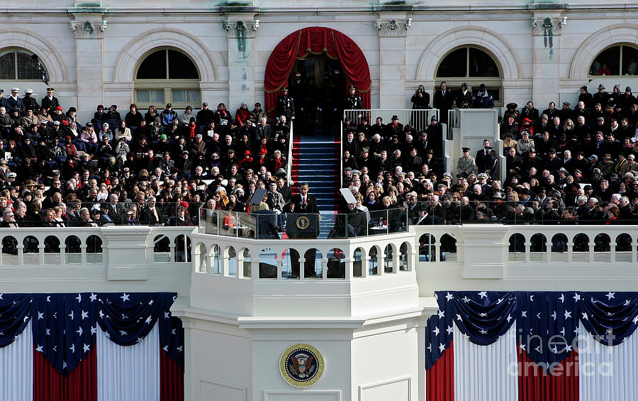 Barack Obama Is Sworn In As 44th Photograph by Alex Wong