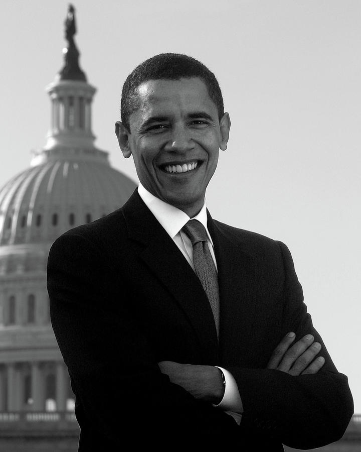 Barack Obama Outside The Capitol Building - 2005 Photograph