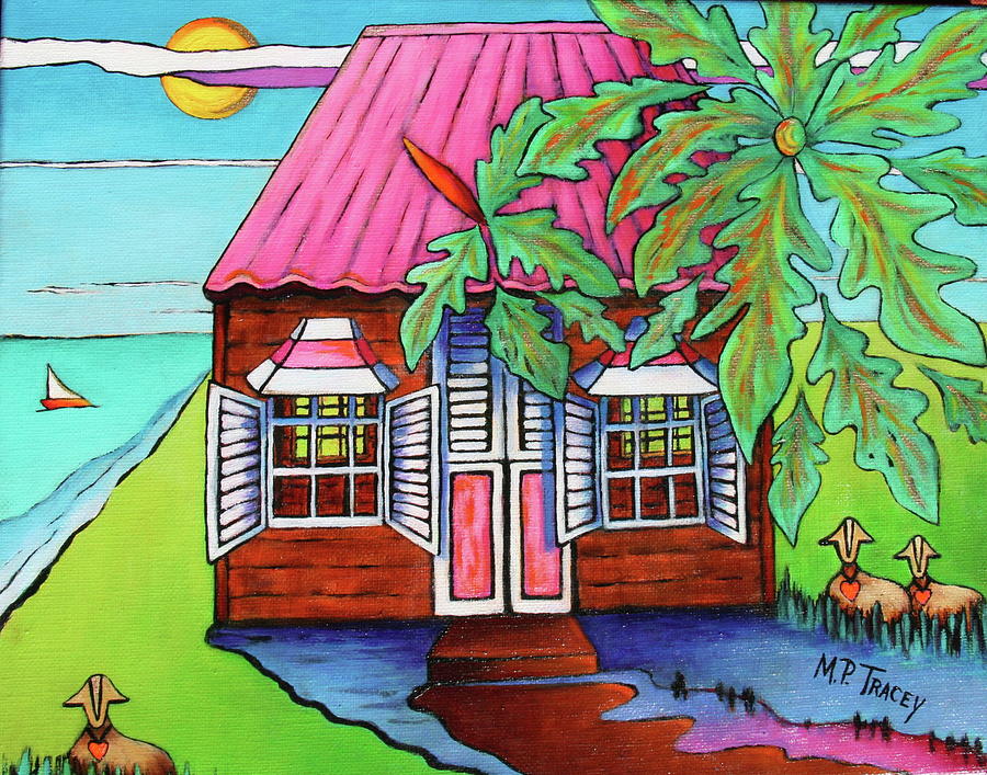 Barbados Chattel House Painting by Maureen Tracey