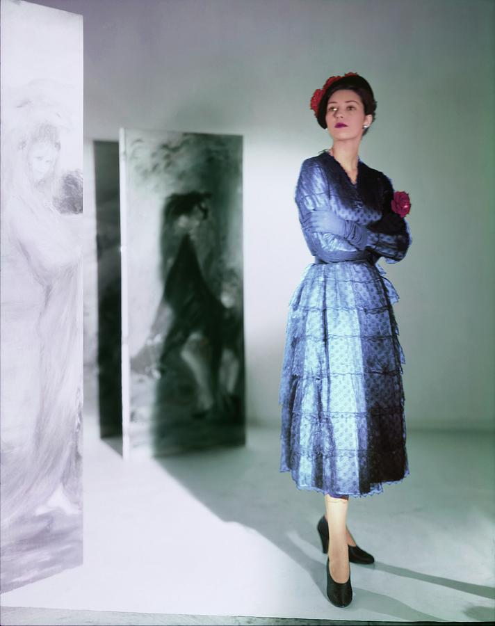 Barbara Mullen In A Balenciaga Dress Photograph by Horst P. Horst