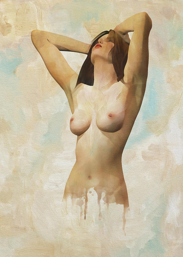 Barbara Nude Standing Version 4 Digital Art by Jan Keteleer