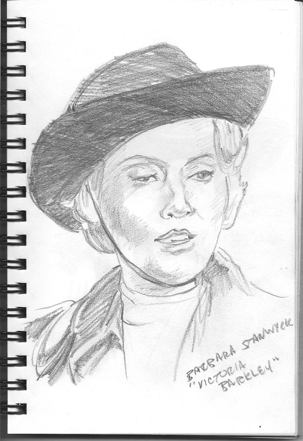 Barbara Stanwyck Drawing by Bryan Bustard