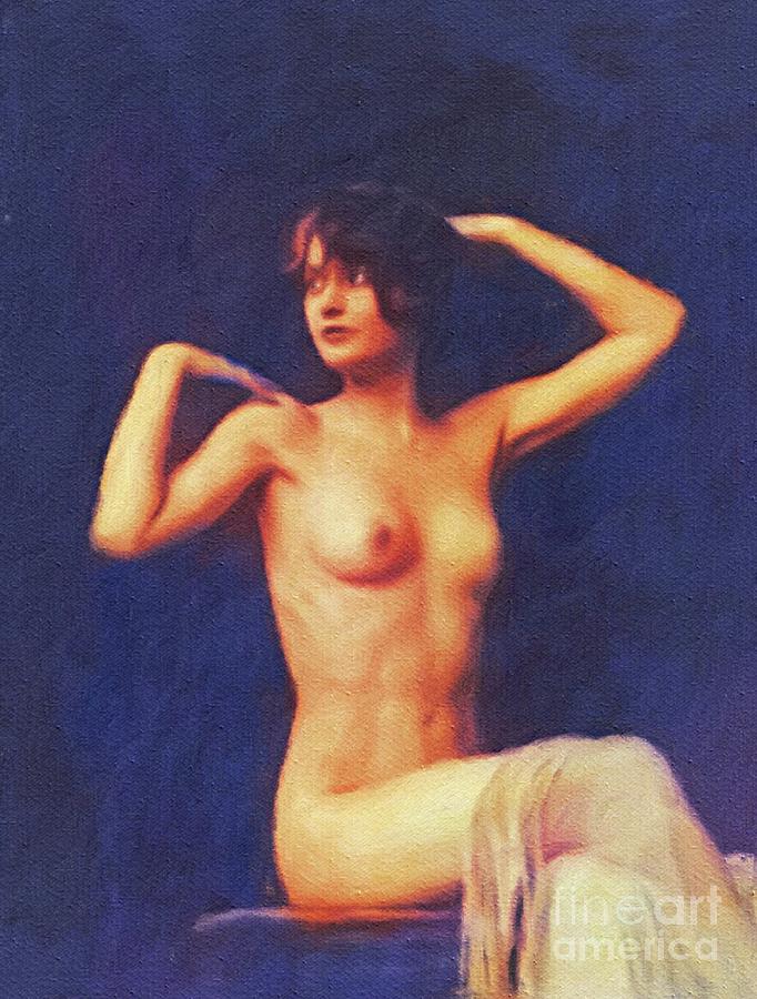 Barbara Stanwyck, Vintage Movie Star Nude Painting by Esoterica Art Agency