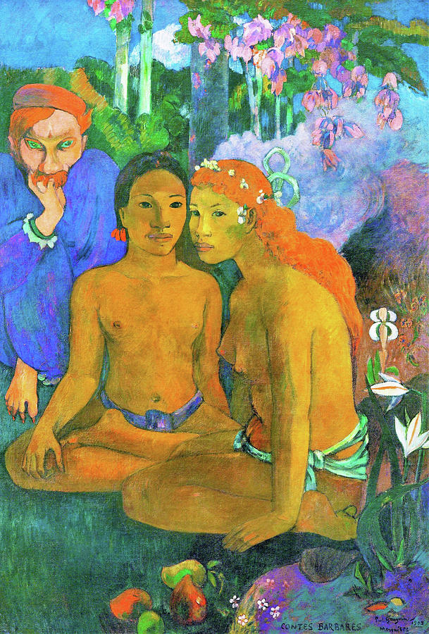 Barbarian Tales Digital Remastered Edition Painting By Paul Gauguin
