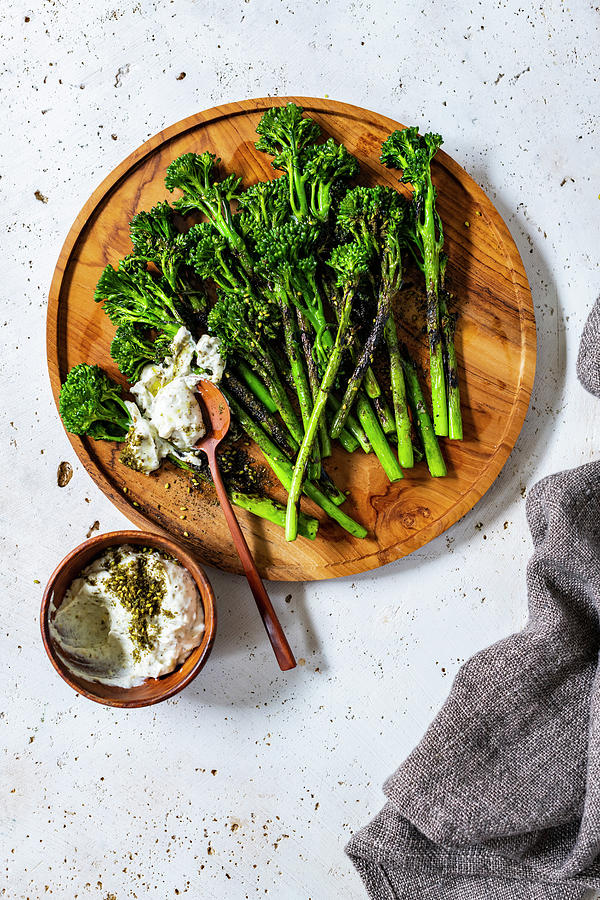 Barbecued Baby Broccolini Photograph by Hein Van Tonder