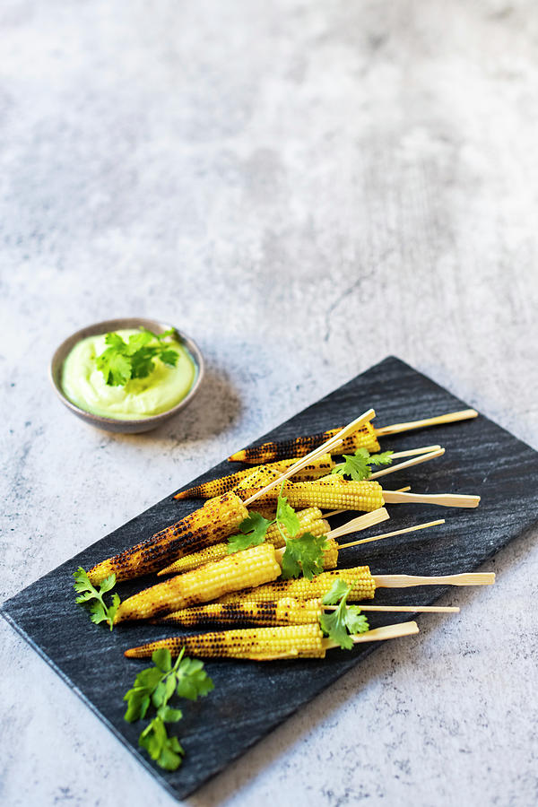 Barbecued Baby Corn Photograph by Hein Van Tonder