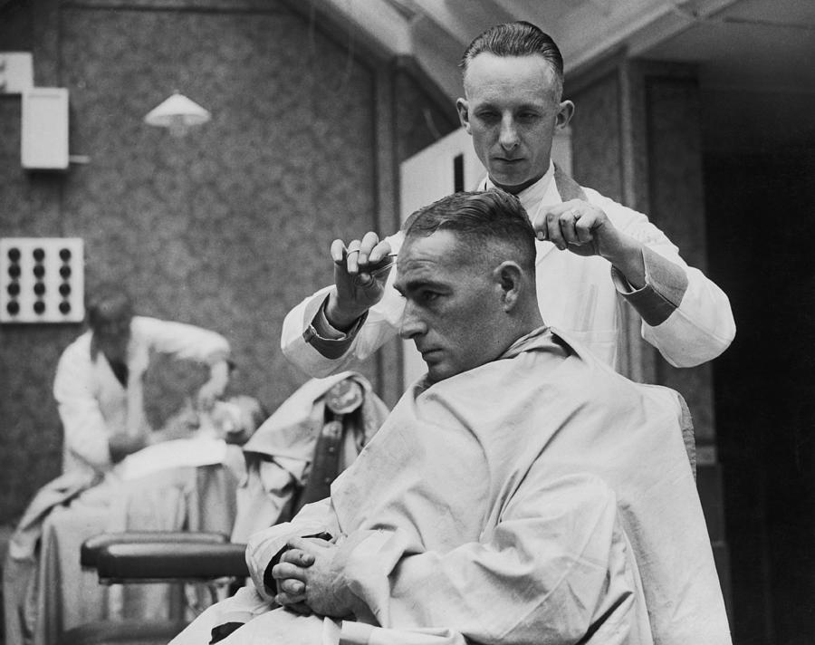 Barber At Work Photograph by Fox Photos
