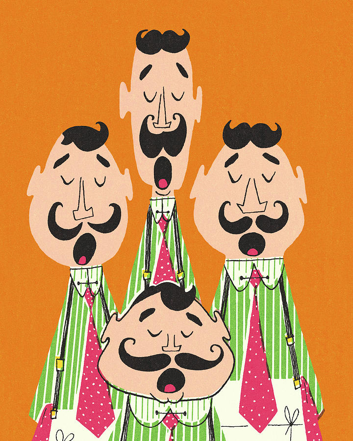 Music Drawing - Barbershop Quartet by CSA Images