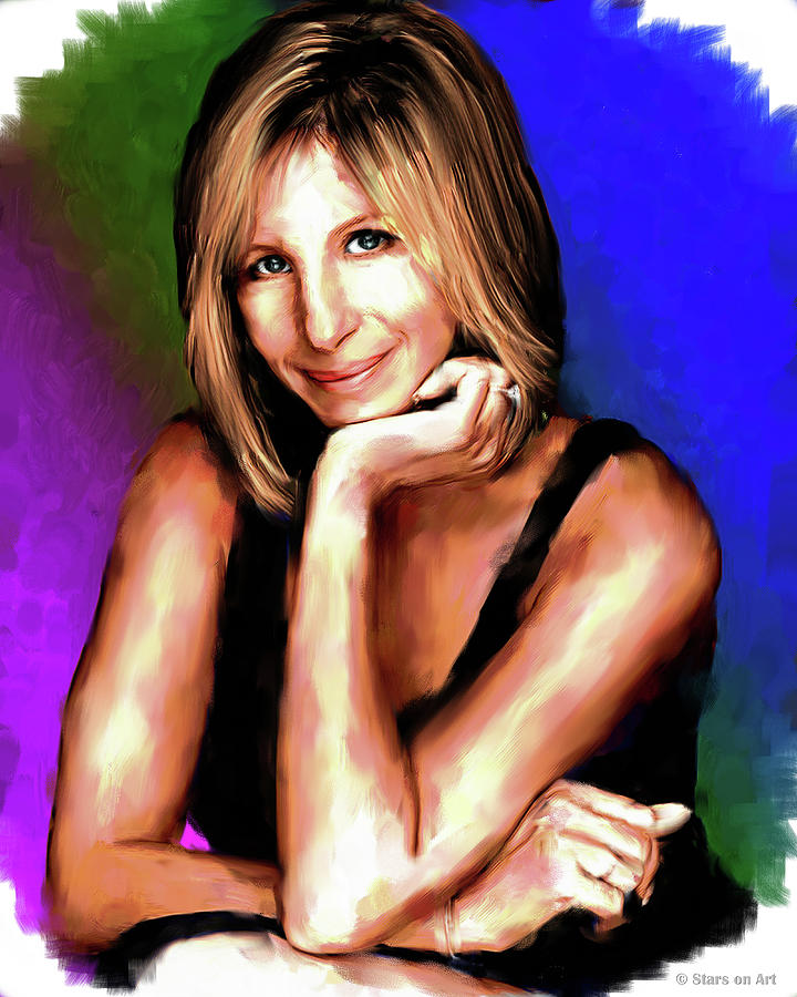 Barbra Streisand painting Painting by Stars on Art