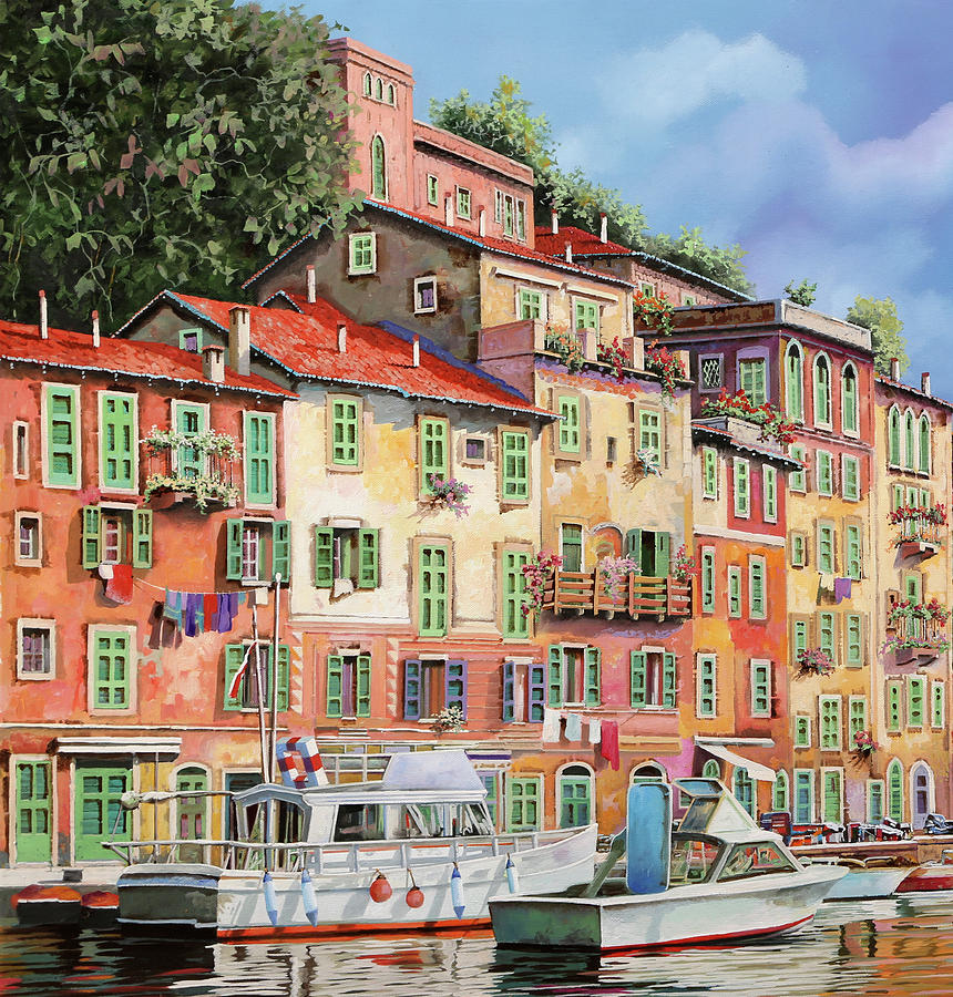 Barche Al Porto Painting