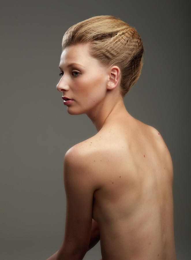 Bare Back Girl With Hair Tied Up Photograph by Smith Collection