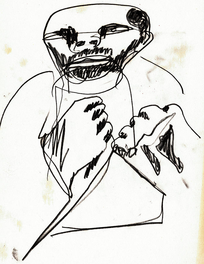 Bare knuckle Boxer Drawing by Edgeworth Johnstone