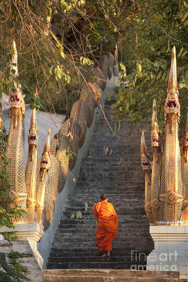 Religious Photograph - Barefooted Buddhist Monks In Chiang Mai by 10 Face Religious Photograph - Barefooted Buddhist Monks In Chiang Mai by 10 Face
