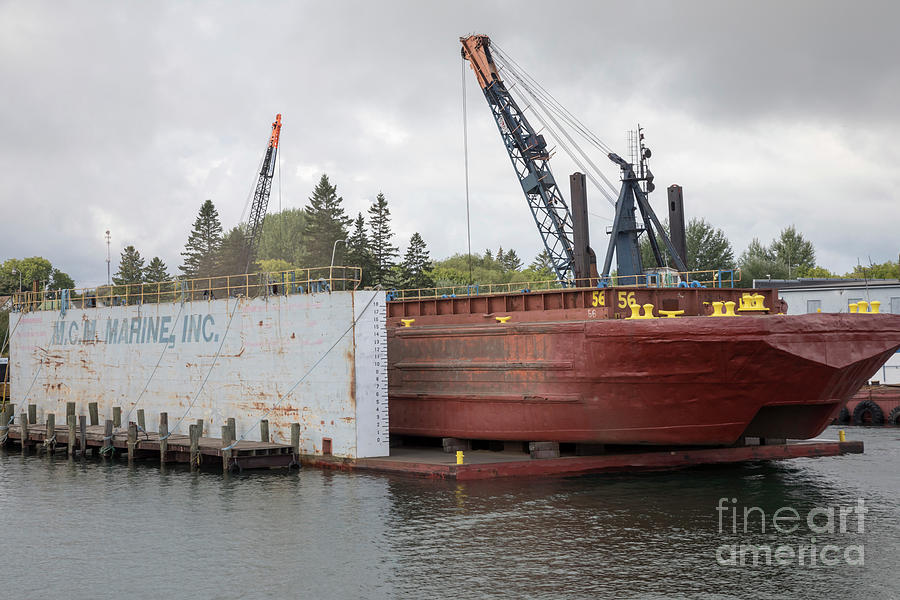 Device Photograph - Barge In Dry Dock by Jim West/science Photo Library