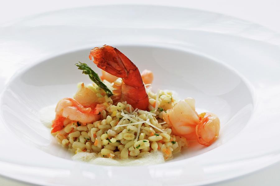 Barley Risotto With Prawns Photograph by Herbert Lehmann
