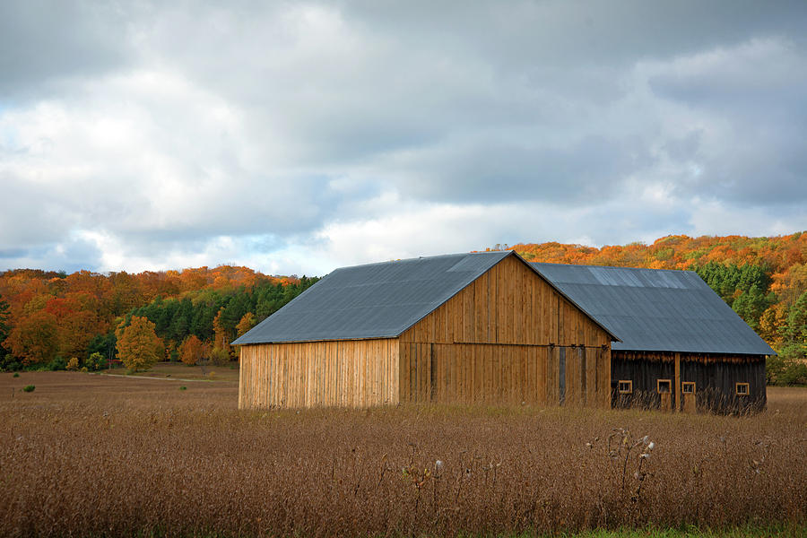 Barn And Hill Of Color Photograph
